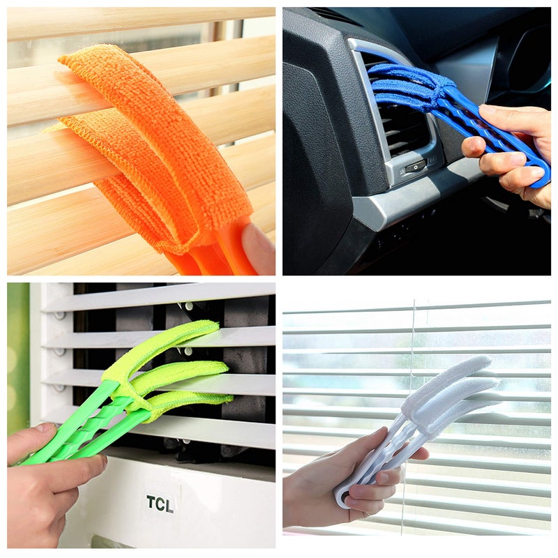 Kare Kind Window Blind Cleaner - 2 Clamps and 5 Removable Sleeves - Ideal Duster Cleaning Tool for Blinds, Shutters, Shades, Air Conditioner Vent Covers, etc. - Quick, Easy, Washable, Reusable - Firm Wipe - Image 5